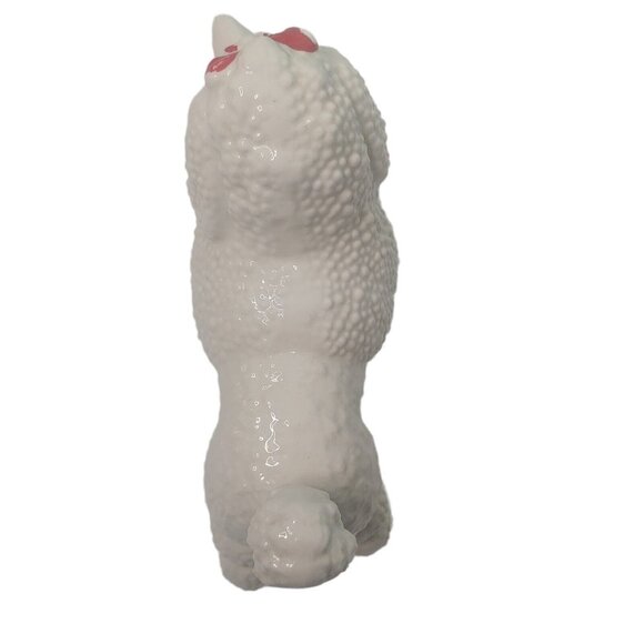 Vintage MCM French Poodle Figurine Ceramic Marked 98 White Red Bow READ - Picture 7 of 12